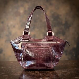 Maxx New York Crocodile-Embossed Shoulder bag